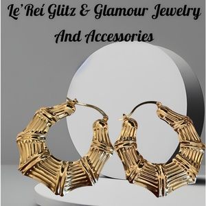 Large Gold Filled Bamboo Hoop Earrings